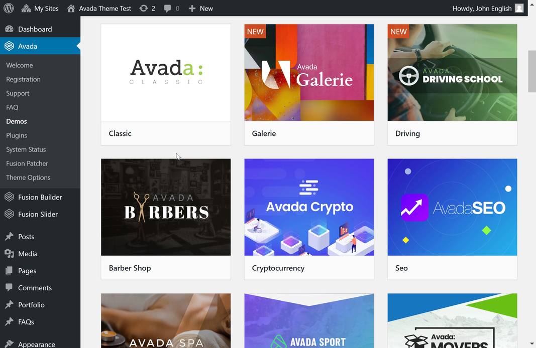 Besten WordPress Themes - Avada Demos